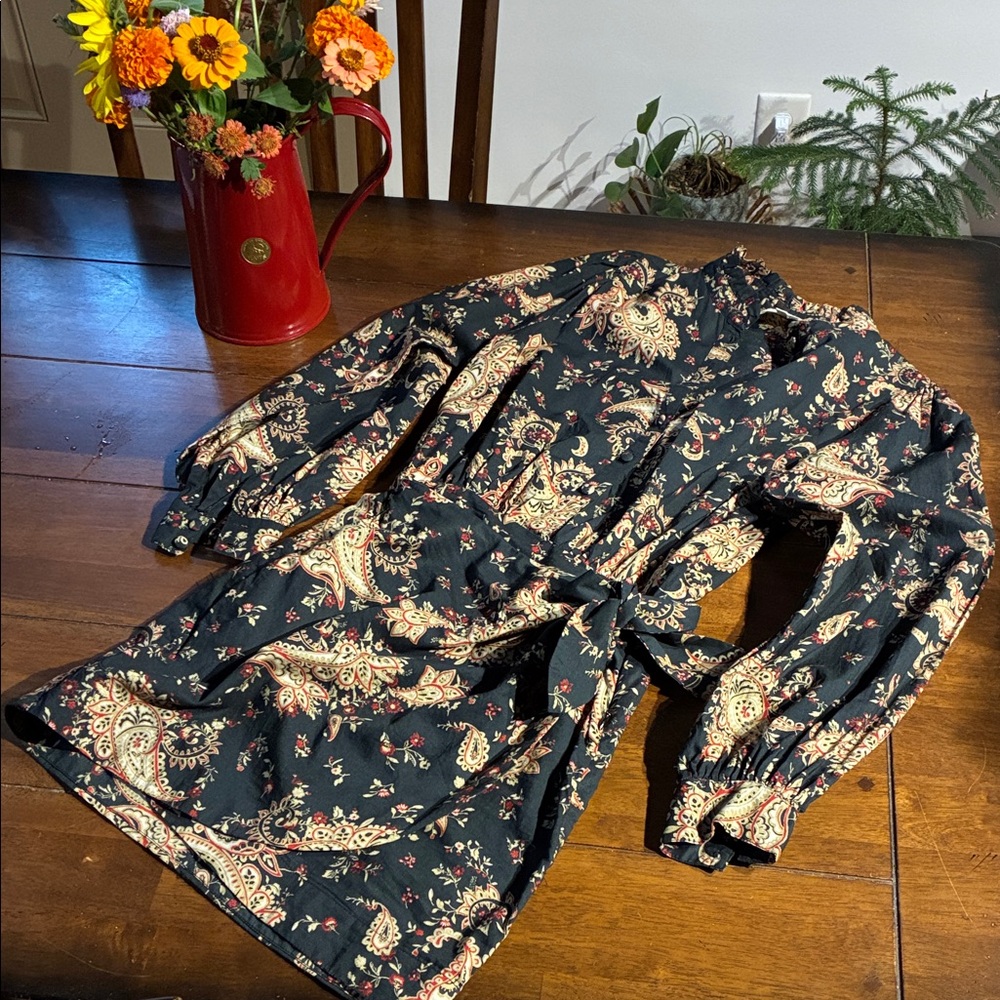 Sezane snatched waist wrap shirt dress STUNNING sexy flattering classic 36 💋